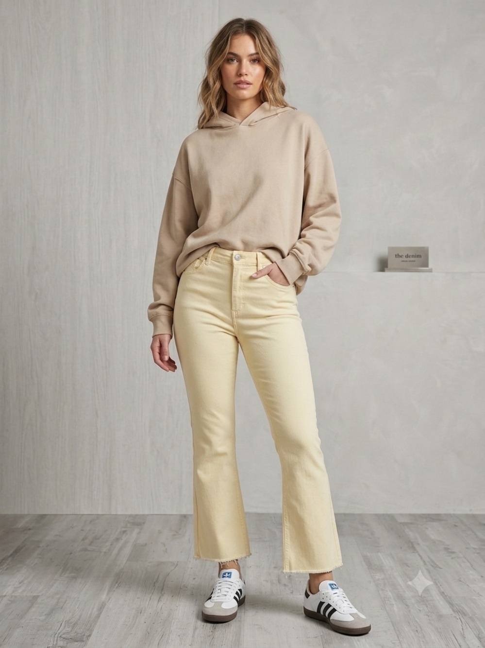 J. Jill Soft Yellow Flare Crop Jeans